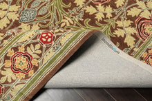 Multi Size Brown Sage Teal Color Hand Tufted William Morris Wool Arts & Crafts Oriental Rug