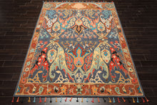 Multi Size Hand Tufted Wool Blue, Caramel Handmade Boho Arts & Crafts Plush Pile Rug