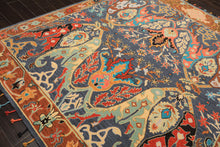 Multi Size Hand Tufted Wool Blue, Caramel Handmade Boho Arts & Crafts Plush Pile Rug