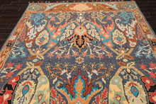 Multi Size Blue Caramel Orange Color Hand Tufted Handmade Boho Wool Arts & Crafts Oriental Rug
