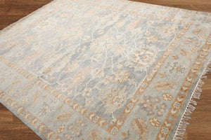 Multi Sizes Light Gray, Slate Color Hand Knotted Transitional 100% Wool Oriental Area Rug