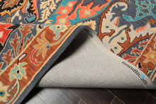 Multi Size Hand Tufted Wool Blue, Caramel Handmade Boho Arts & Crafts Plush Pile Rug