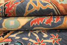 Multi Size Hand Tufted Wool Blue, Caramel Handmade Boho Arts & Crafts Plush Pile Rug