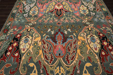 Multi Size Muted Teal Green Ivory Color Hand Tufted Handmade Boho Wool Arts & Crafts Oriental Rug