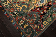 Multi Size Muted Teal Green Ivory Color Hand Tufted Handmade Boho Wool Arts & Crafts Oriental Rug