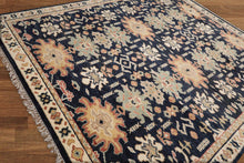 Multi Sizes Navy, Beige Color Hand Knotted Transitional 100% Wool Oriental Area Rug - Oriental Rug Of Houston