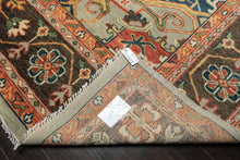 11'8''x15 Hand Knotted Wool Green Brown Oushak Southwestern Rug