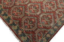 9x12 Rose, Slate, Taupe Color Hand Knotted Oushak Wool Transitional Oriental Rug