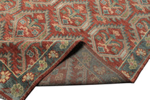 9x12 Rose, Slate, Taupe Color Hand Knotted Oushak Wool Transitional Oriental Rug