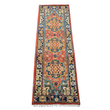 2'6''x8'1'' Runner Hand Knotted Wool Rose,Navy Oushak Traditional Rug