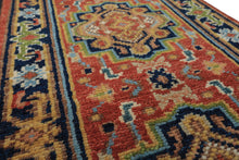 2'6''x8'1'' Runner Hand Knotted Wool Rose,Navy Oushak Traditional Rug