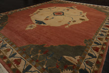 8x10 Rose, Ivory, Gray Color Hand Knotted Tibetan  Wool Traditional Oriental Rug
