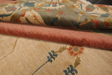 8x10 Rose, Ivory, Gray Color Hand Knotted Tibetan  Wool Traditional Oriental Rug