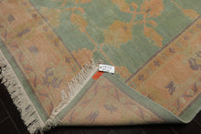 8x10 Aqua, Rose, Lavender Color Hand Knotted Tibetan Wool Arts & Crafts  Oriental Rug