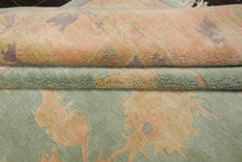 8x10 Aqua, Rose, Lavender Color Hand Knotted Tibetan Wool Arts & Crafts  Oriental Rug