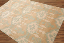 5'1" x 8'7" Handmade 100% Wool Ikat Oriental Area Rug Modern Tan - Oriental Rug Of Houston
