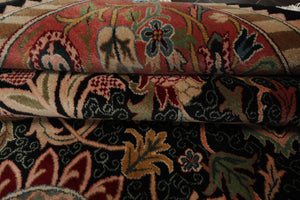 8x10 Black, Rose, Blue Color Hand Knotted French Aubusson Savonnerie New Zealand Wool Traditional  Oriental Rug