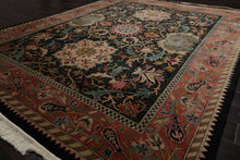 8x10 Black, Rose, Blue Color Hand Knotted French Aubusson Savonnerie New Zealand Wool Traditional  Oriental Rug