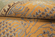 Multi Size Gold Brown Taupe Color Hand Tufted Donegal Wool Arts & Crafts/Mission Oriental Rug