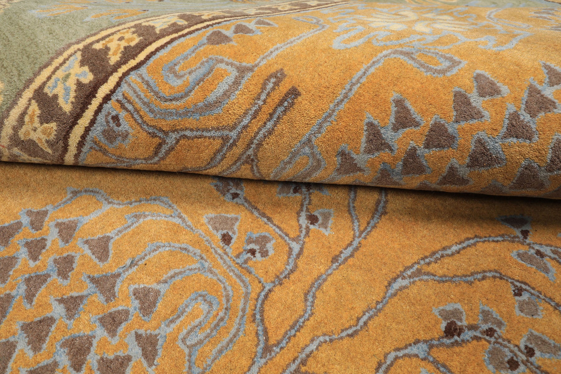 Mission Control Rug Multi Size Gold Brown Hand Tufted Arts & Crafts/Mission Donegal Wool ...