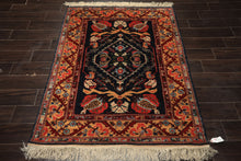 4x6 Navy, Gold, Burgundy Color Hand Knotted Turkish Oushak Wool Arts & Crafts Oriental Rug
