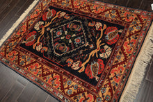 4x6 Navy, Gold, Burgundy Color Hand Knotted Turkish Oushak Wool Arts & Crafts Oriental Rug