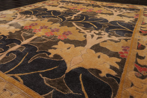 8x10 Gray, Beige, Gold Color Hand Knotted Tibetan Wool Arts & Crafts Oriental Rug