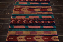4x6 Turquoise, Blush, Lavender Color Hand Knotted Tibetan Wool Modern & Contemporary Oriental Rug