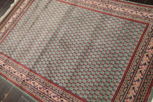 4x6 Sage, Rose, Blush Color Hand Knotted Boteh Wool Traditional Oriental Rug