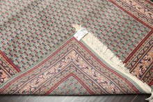 4x6 Sage, Rose, Blush Color Hand Knotted Boteh Wool Traditional Oriental Rug