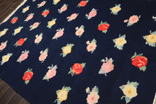 6x9 Navy, Multi, Color Hand Woven Caucasian Kilim Wool Transitional Oriental Rug