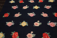 6x9 Navy, Multi, Color Hand Woven Caucasian Kilim Wool Transitional Oriental Rug