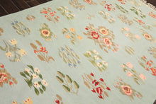 6x9 Mint, Green, Blush Color Hand Woven Caucasian Kilim Wool Transitional Oriental Rug