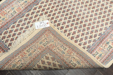 3x5 Ivory, Rose, Blue Color Hand Knotted Boteh Wool Traditional Oriental Rug