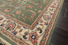 3x5 Sage, Ivory, Rose Color Hand Knotted Indo Kashan Wool Traditional Oriental Rug