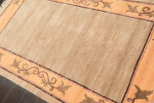 4x6 Beige, Peach, Brown Color Hand Knotted Tibetan Wool Traditional Oriental Rug