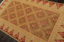 4x6 Brown, Gold, Green Color Hand Knotted Caucasian Wool Traditional Oriental Rug