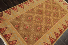 4x6 Brown, Gold, Green Color Hand Knotted Caucasian Wool Traditional Oriental Rug