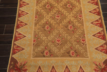 4x6 Brown, Gold, Green Color Hand Knotted Caucasian Wool Traditional Oriental Rug