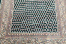 4x6 Emerald, Rose, Ivory Color Hand Knotted Boteh Wool Traditional Oriental Rug