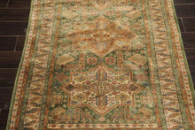 4x6 Green, Ivory, Tan Color Hand Knotted Kazak Wool Traditional Oriental Rug