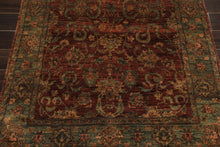 4x6 Rust, Green, Gold Color Hand Knotted Samad Wool Traditional Oriental Rug