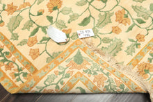 4x6 Ivory, Gold, Green Color Hand Knotted French Aubusson savonnerie Wool Traditional Oriental Rug