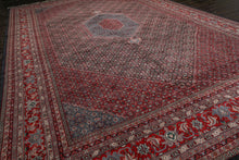 11x13 Midnight Blue, Red, Ivory Color Hand Knotted Heriz Wool Traditional Oriental Rug