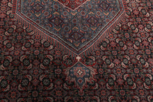 11x13 Midnight Blue, Red, Ivory Color Hand Knotted Heriz Wool Traditional Oriental Rug