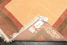 4x6 Ivory, Rose, Olive Color Hand Knotted Tibetan Wool Traditional Oriental Rug