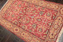 4x6 Rose, Tan, Ivory Color Hand Knotted Nourison Nourmak Soumak Wool Transitional Oriental Rug