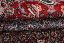 11x13 Midnight Blue, Red, Ivory Color Hand Knotted Heriz Wool Traditional Oriental Rug