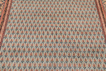 4x6 Slate, Ivory, Rose Color Hand Knotted Boteh Wool Traditional Oriental Rug