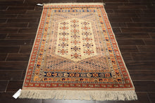 4x6 Beige, Burnt Orange, Gold Color Hand Knotted Turkish Kula Wool Traditional Oriental Rug